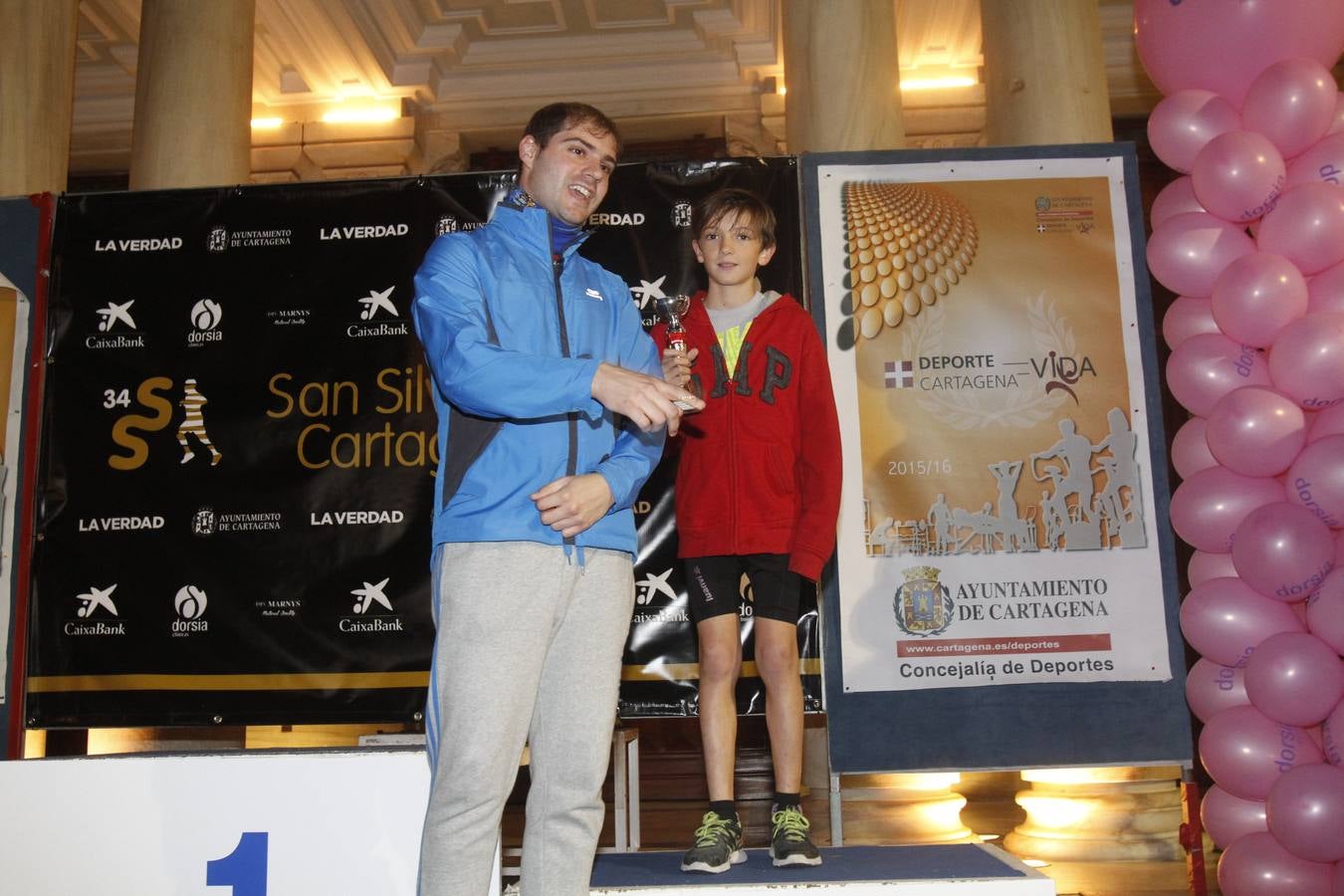 Podium de la San Silvestre de Cartagena 2015