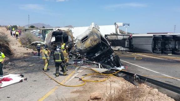 Grave accidente en la A-7 en Murcia