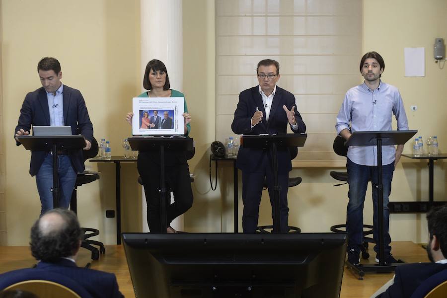 Teodoro Garcia, Maria Gonzalez Veracruz, Miguel Garaulet y Javier Sanchez debaten en la UMU.