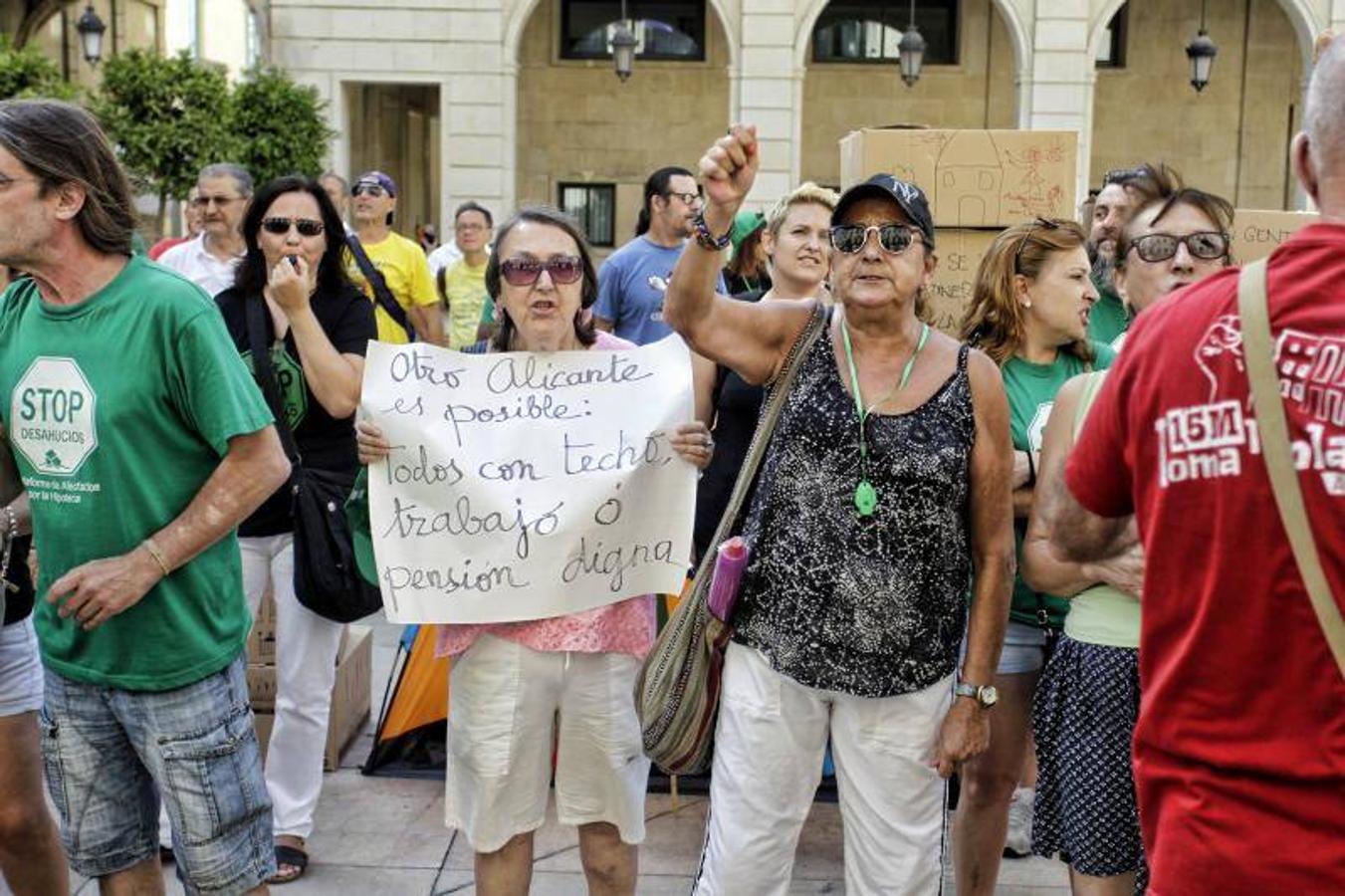 Protesta de la PAH frente al Ayuntamiento