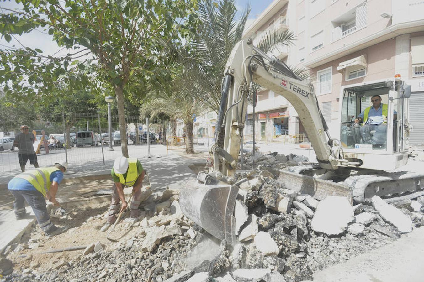 Obras en el colector de Carrús en Elche