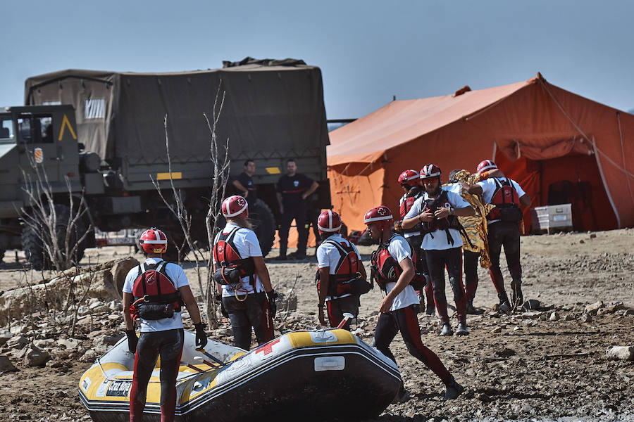 La UME pone a prueba la capacidad de la comarca para actuar ante una inundación