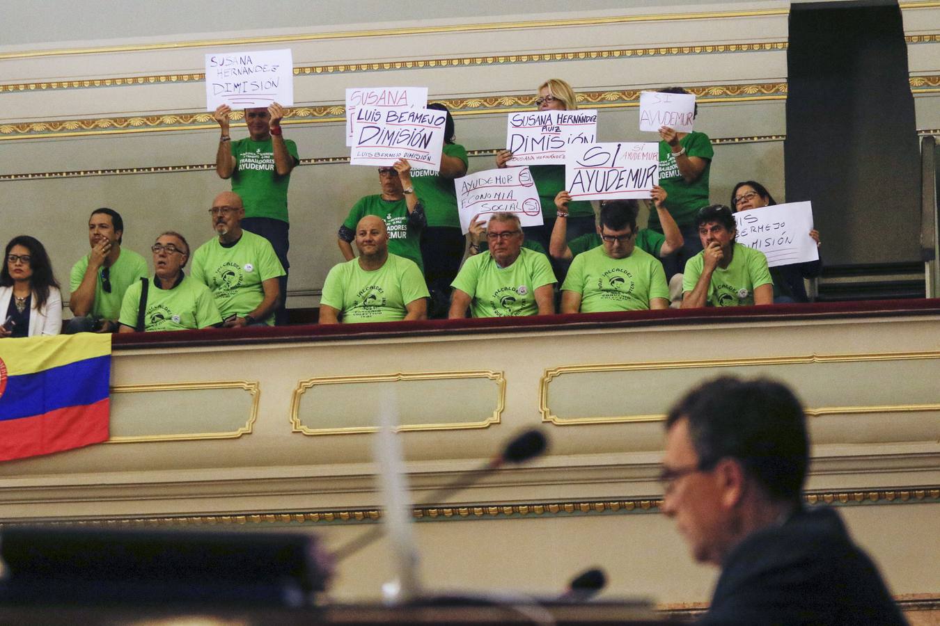 Protesta en el pleno de septiembre en Murcia