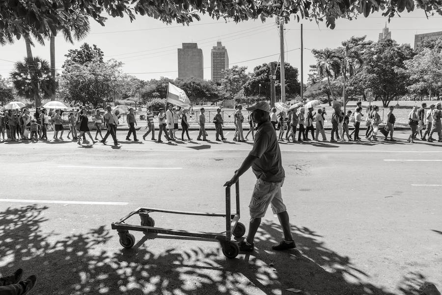 Colas para el homenaje a Fidel.