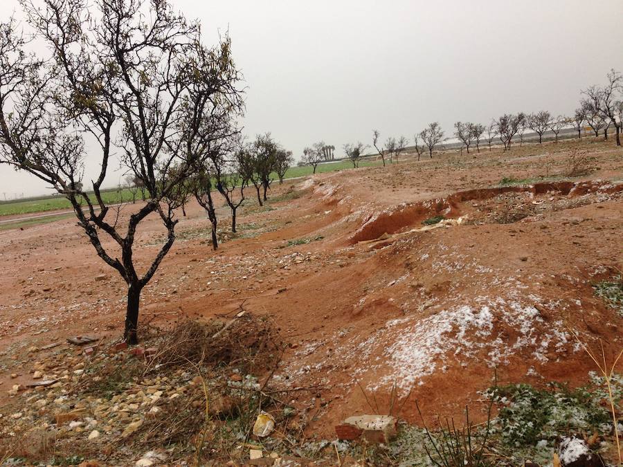 Copos de nieve en el Mirador de San Javier.