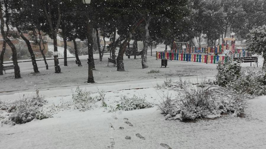 Una capa de nieve en Pliego.