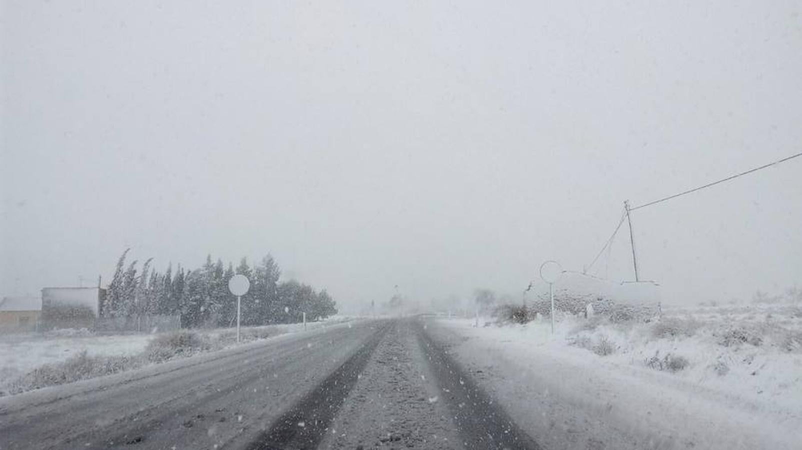 Estado de la carretera nacional hacia Yecla.