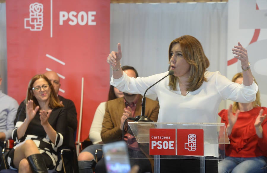 Susana Díaz promete en su visita a Cartagena un «liderazgo abierto»