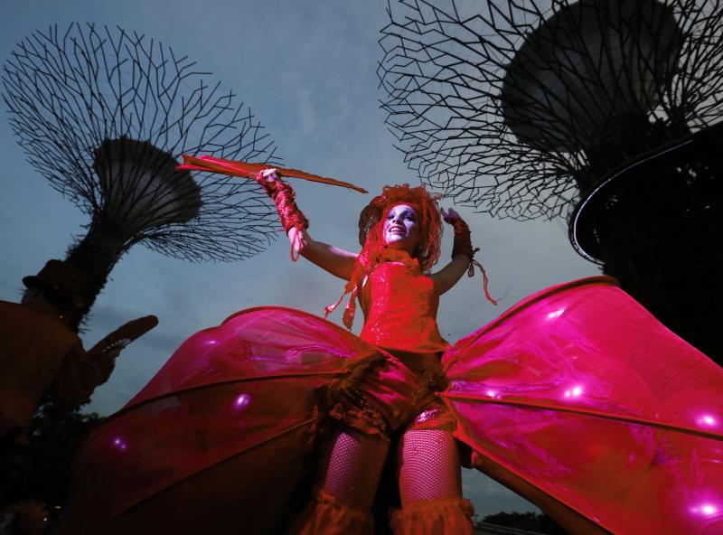 Corazones rojos en Singapur