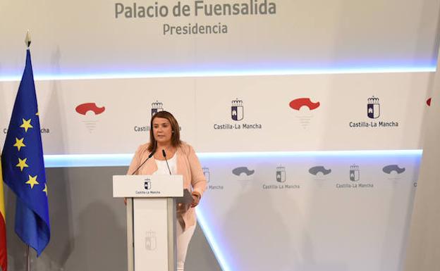 Agustina García Élez durante la comparecencia este martes. 