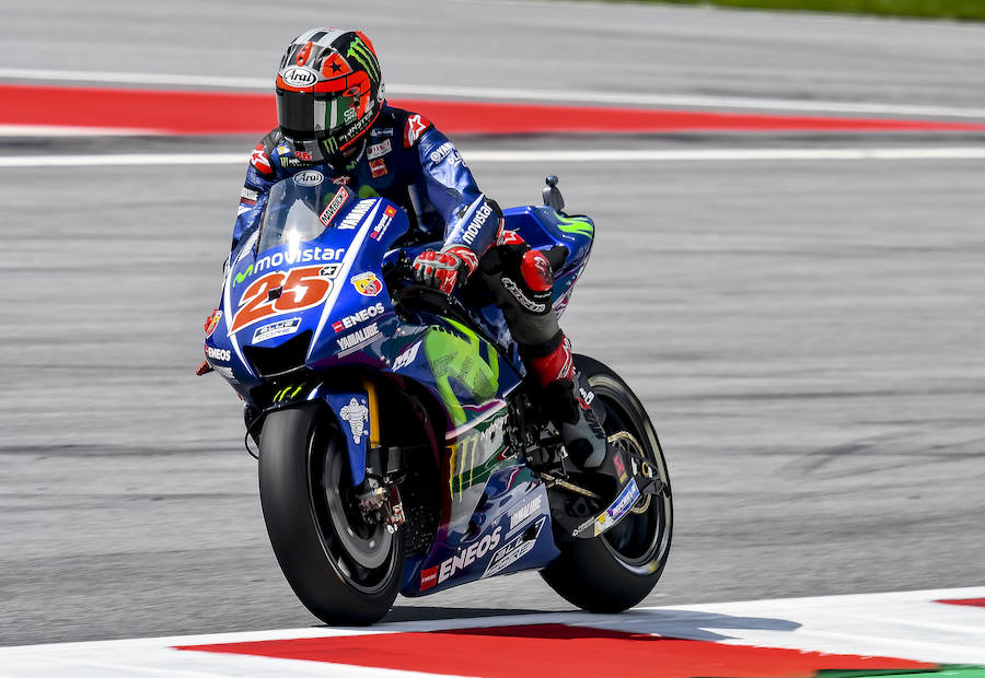 El español Maverick Viñales (Yamaha YZR M 1) confirmó tras la primera jornada de entrenamientos del Gran Premio de Austria de MotoGP que vuelve a tener "las mejores sensaciones con la Yamaha" y que puede "apretar al ciento por ciento". 