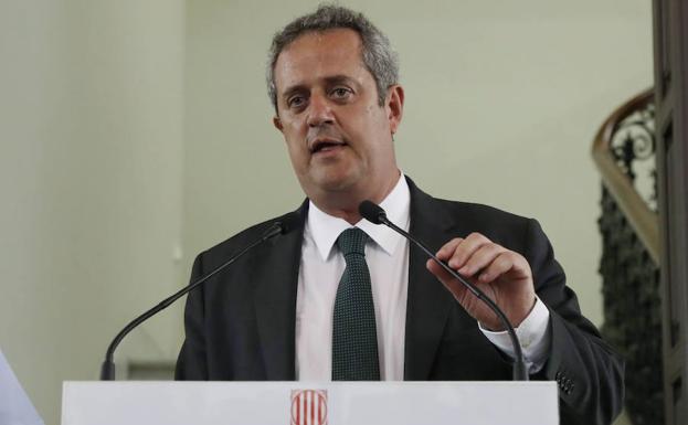 El conseller de <Interior de Cataluña, Joaquin Forn, durante una rueda de prensa. 