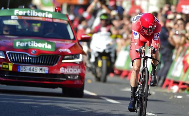 Chris Froome, ganador de la crono con final en Logroño. 