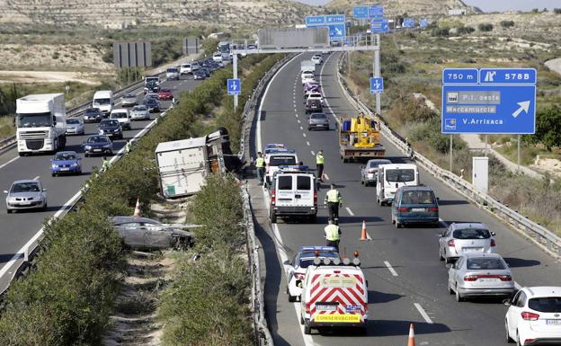 Accidente en la A-7 el pasado mes de julio. 