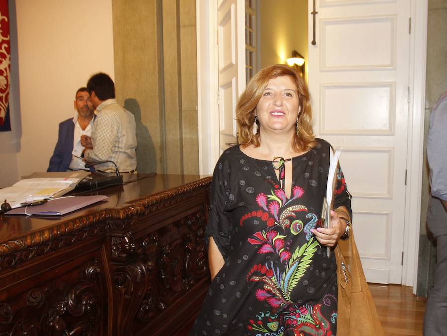 Pilar Marcos, ayer, en el Pleno municipal.