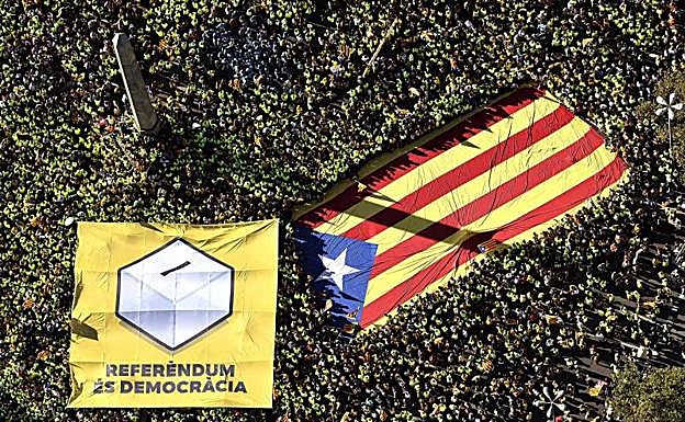 Manifestación convocada por la ANC con motivo de la Diada del 11 de septiembre.