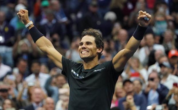 Nadal celebra su victoria. 