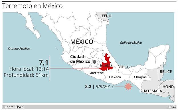 Zona donde se ha producido el terremoto.