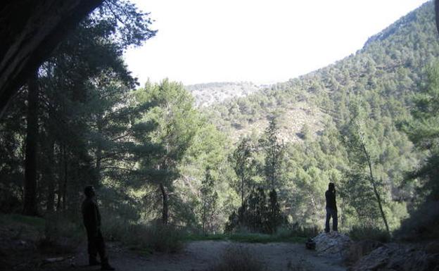 Vista desde el interior del refugio natural.