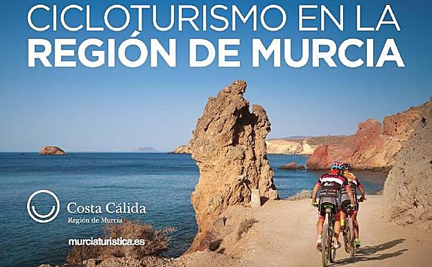 Cartel de la Consejería de Turismo, Cultura y Medio Ambiente para promover el cicloturismo en la Región. 