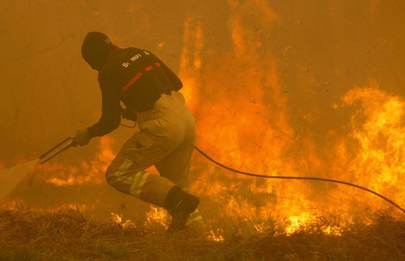 Unos 350 brigadas, 220 motobombas, cuarenta palas y una veintena de medios aéreos trabajan en la comunidad gallega para combatir los incendios que arrasan más de 4.000 hectáreas en 146 nuevos focos desde el viernes