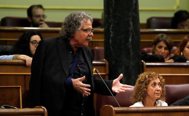 El portavoz de ERC, Joan Tardà, ayer en el Congreso. 