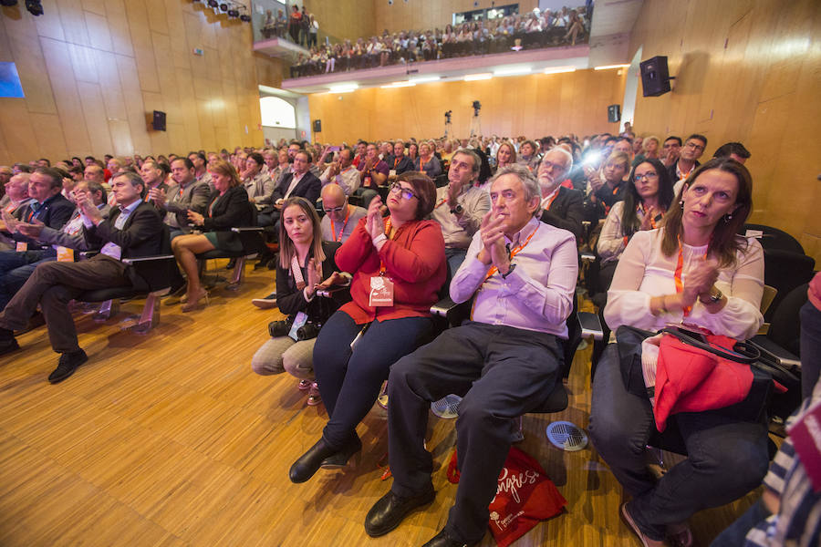 La jornada inaugural del cónclave de los socialistas murcianos, celebrado en Cartagena, ha contado con la presencia del secretario general del PSOE, Pedro Sánchez