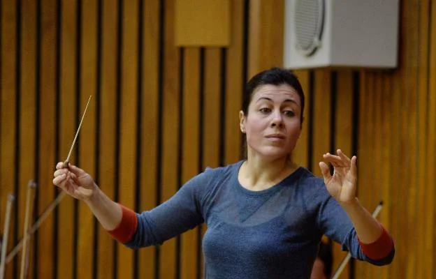 Virginia Martínez durante un ensayo, el pasado miércoles.