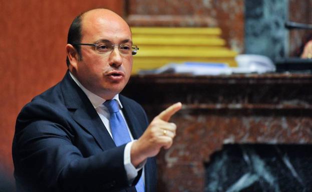 Pedro Antonio Sánchez, en la Asamblea Regional. 