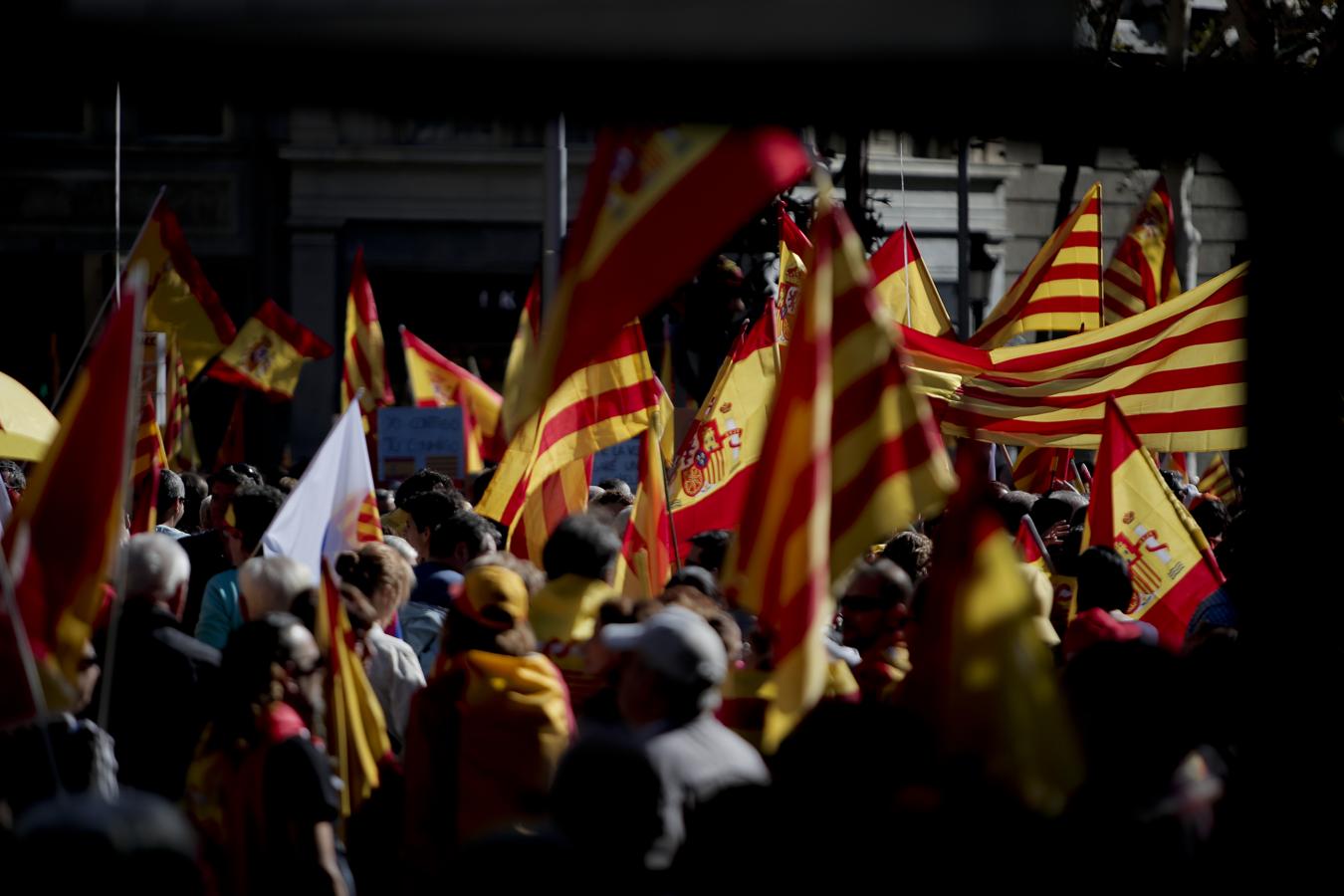 La marcha convocada por Societat Civil Catalana bajo el lema 'Tots som Catalunya. Per la convivència, seny!