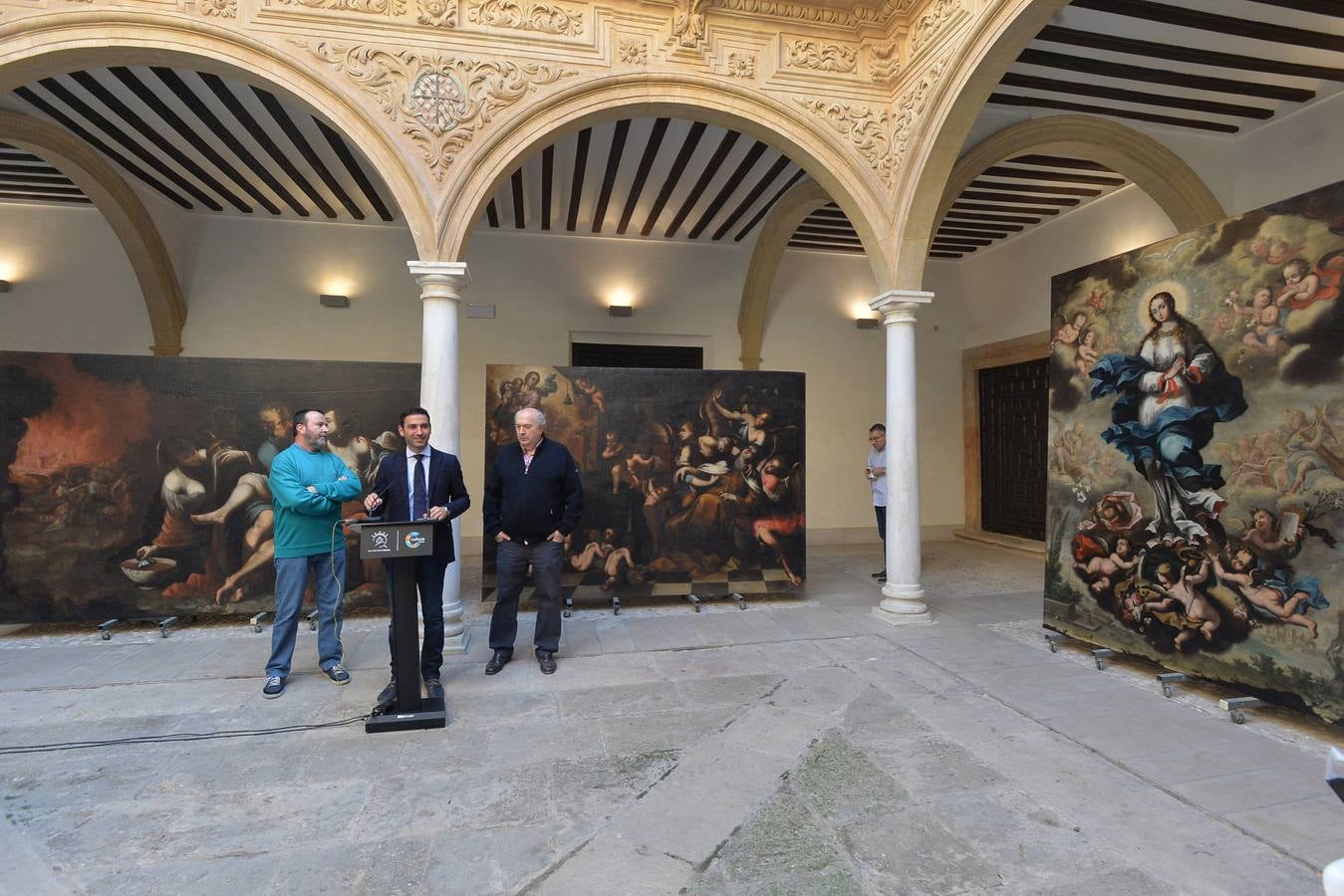 'La Inmaculada', 'El incesto de las hijas de Lot' y el 'Éxtasis de Santa Teresa' regresan tras seis meses en un taller de restauración de Murcia