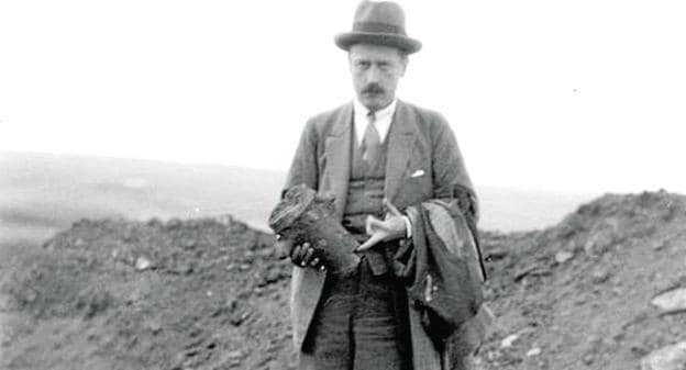 El profesor Adolf Schulten en las excavaciones de Numancia, en Soria.