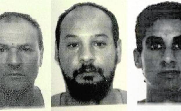 Fotografías policiales de los tres miembros del clan de 'Los Gasolina' que se encuentran detenidos.