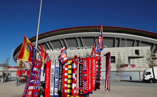 El estadio Wanda Metropolitano, antes del primer derbi madrileño. 