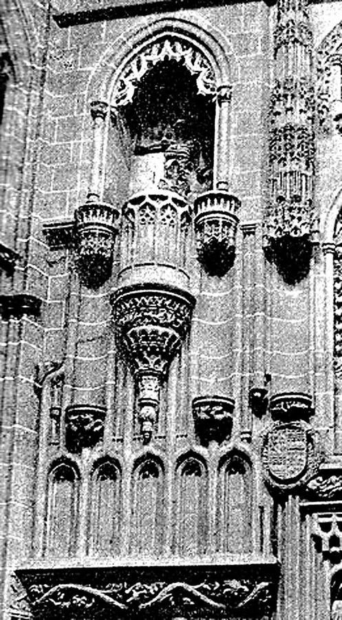 Detalle del esqueleto risueño de la Capilla de los Vélez, que desapareció hace un par de décadas.