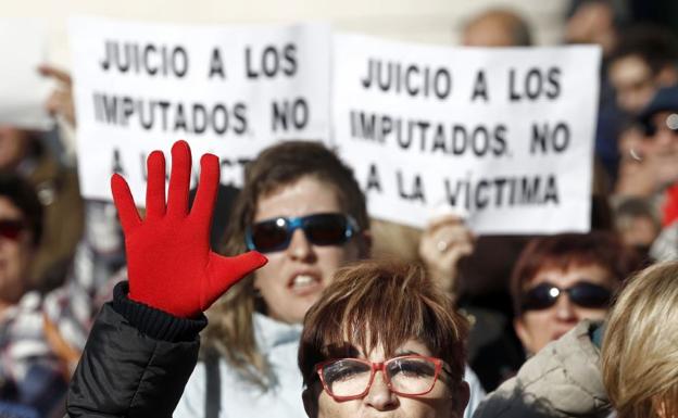 Manifestación en Pamplona contra los miembros de ‘La Manada’ el pasado miércoles.