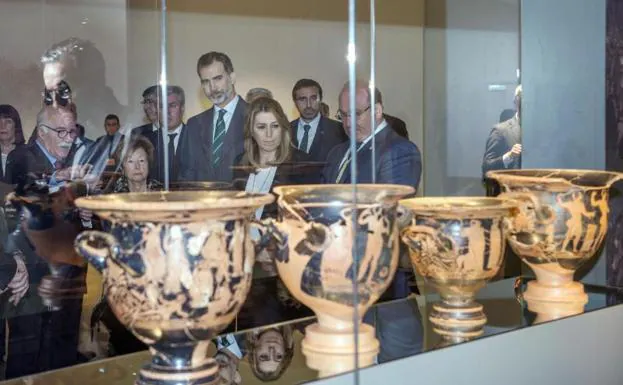 El Rey, en la inauguración del Museo Íbero, en Jaén.