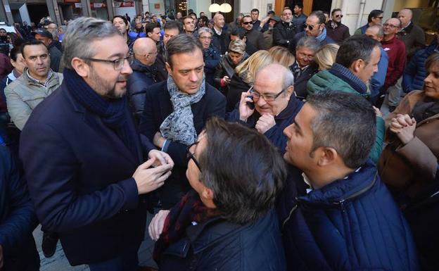 Víctor Martínez, este miércoles, en la manifestación. 