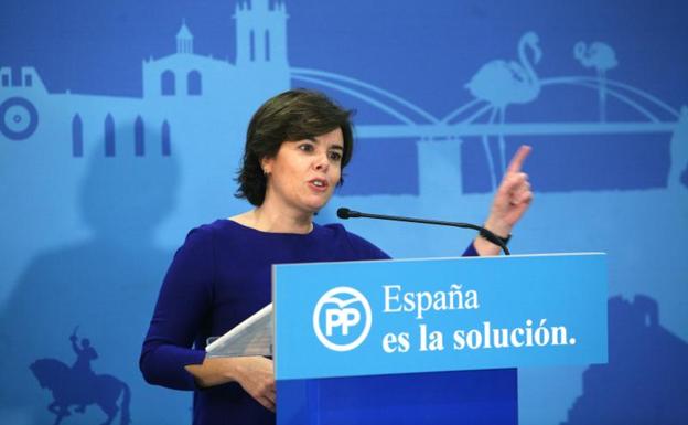 La vicepresidenta del Gobierno, Soraya Sáenz de Santamaría.