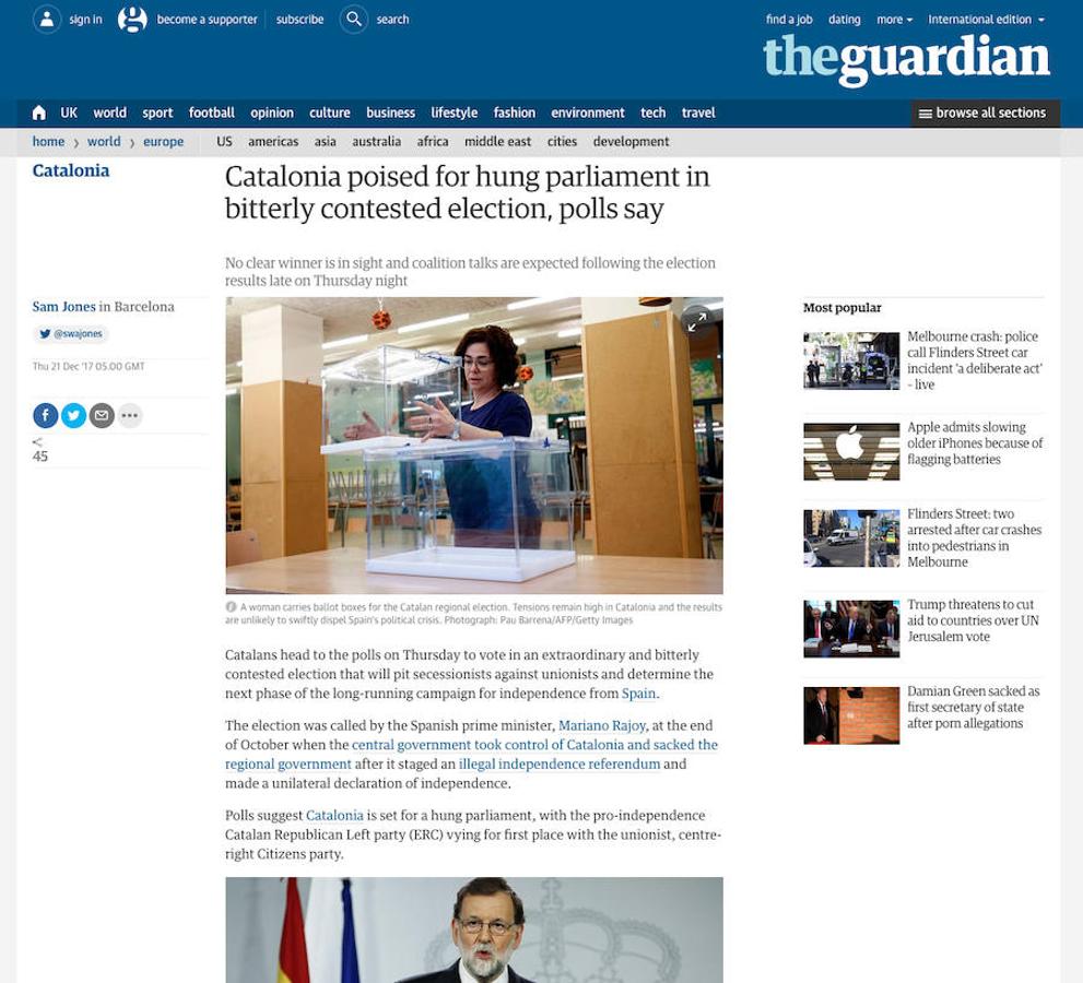 La prensa internacional trata de explicar a sus lectores la situación actual en Cataluña.