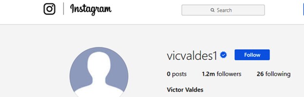 Perfil de Instagram de Victor Valdés.