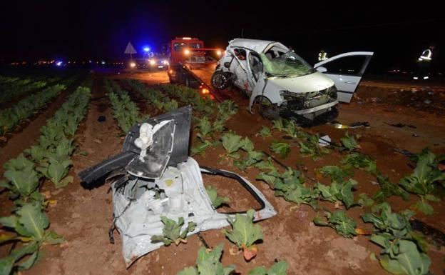 Imagen del accidente de la carretera entre La Palma y Torre Pacheco, a inicios del año pasado.