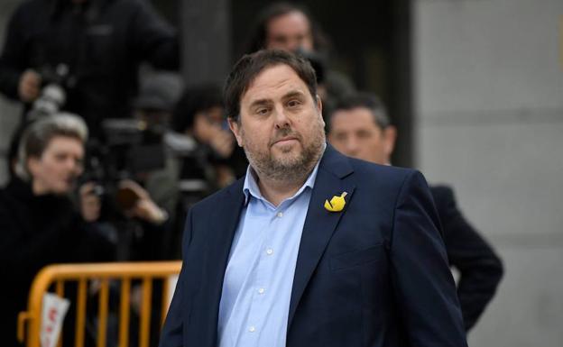 Junqueras, a su llegada a la Audiencia Nacional.