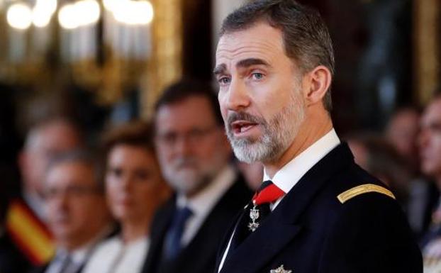 Felipe VI durante la celebración de la Pascua Militar.