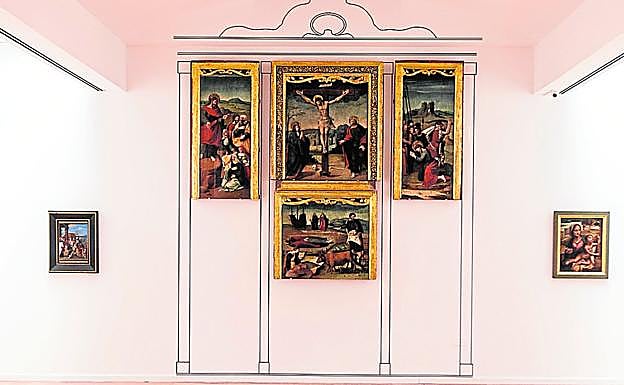 'Retablo de Santiago', de Juan de Vitoria (1552), expuesto conforme a su disposición original en la tercera planta.