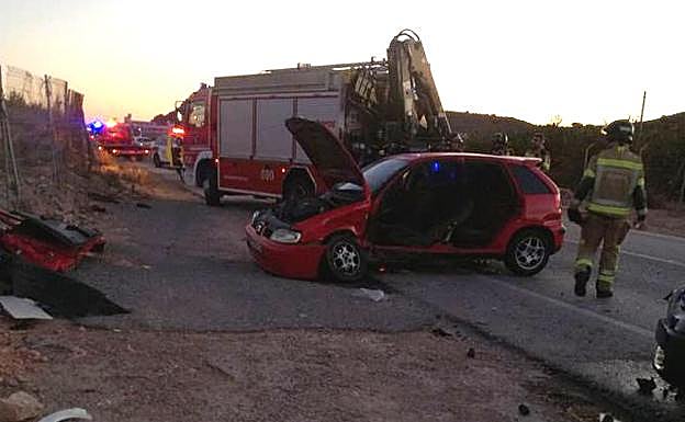 Uno de los vehículos implicados en el accidente.