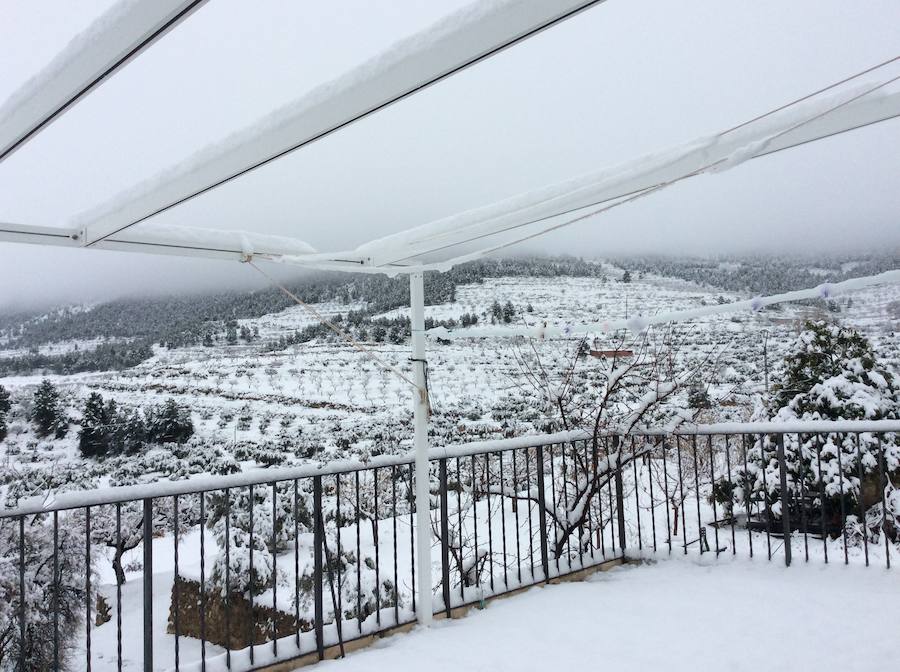 Intensa nevada en Mazuza, pedanía de Moratalla.