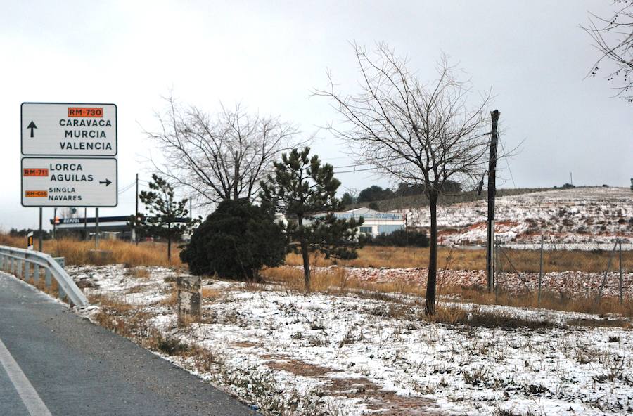 Restos de nieve en las inmediaciones de Venta Cavila, Caravaca de la Cruz.