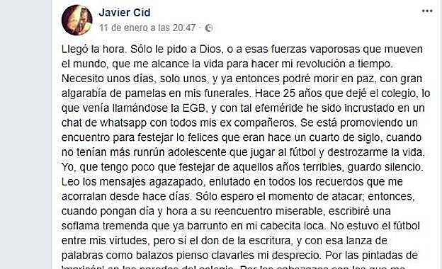 La respuesta de una víctima de 'bullying' a los que le han invitado a una cena de excompañeros de clase