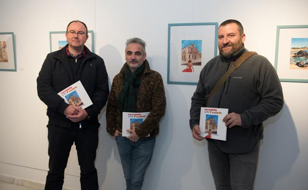 Pedro Martínez, Juan Álvarez y Jorge Gómez, en la exposición.